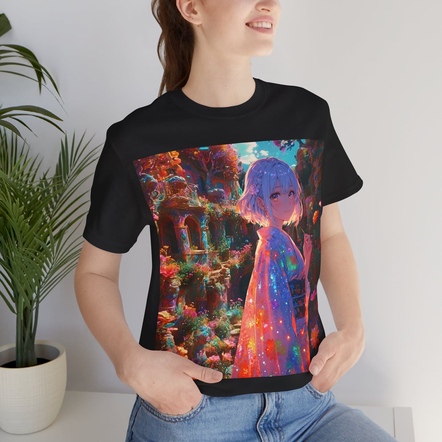 Floral Visions | HD Graphic| Anime | Pretty Girl | Unisex | Men's | Women's | Tee | T-Shirt