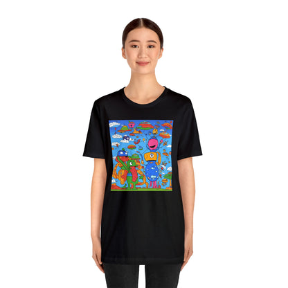 Abstraction | Abstract | Art | Colorful | Trendy | Graphic | Funny | UFO | Aliens | Tee | T-Shirt | Unisex | Men's | Women's |Short Sleeve