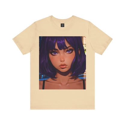 Extreme Close-Up | HD Graphic | Anime Style | Selfie | Purple Hair | Unisex | Men's | Women's | Tee | T-Shirt