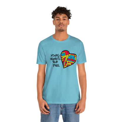 Young Hearts | Run Free | T-Shirt | Music Tee | Party Gift | Disco | Graffiti | House Music | Music Lovers | Fun | Unisex | Men's | Women's | HD Graphics | All Ages | Cool