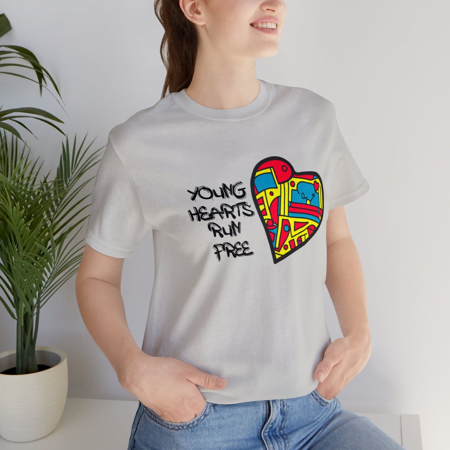 Young Hearts | Run Free | T-Shirt | Music Tee | Party Gift | Disco | Graffiti | House Music | Music Lovers | Fun | Unisex | Men's | Women's | HD Graphics | All Ages | Cool