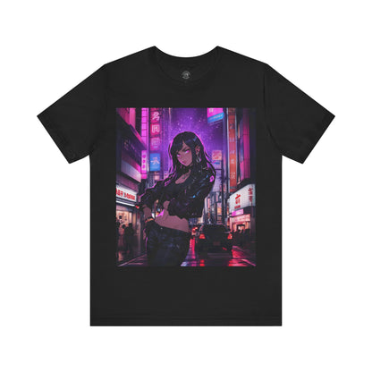 After Glow | HD Graphic | Anime | City | Pretty Girl | Neon Colors | Unisex | Men's | Women's | Tee | T-Shirt