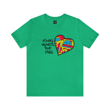 Young Hearts | Run Free | T-Shirt | Music Tee | Party Gift | Disco | Graffiti | House Music | Music Lovers | Fun | Unisex | Men's | Women's | HD Graphics | All Ages | Cool