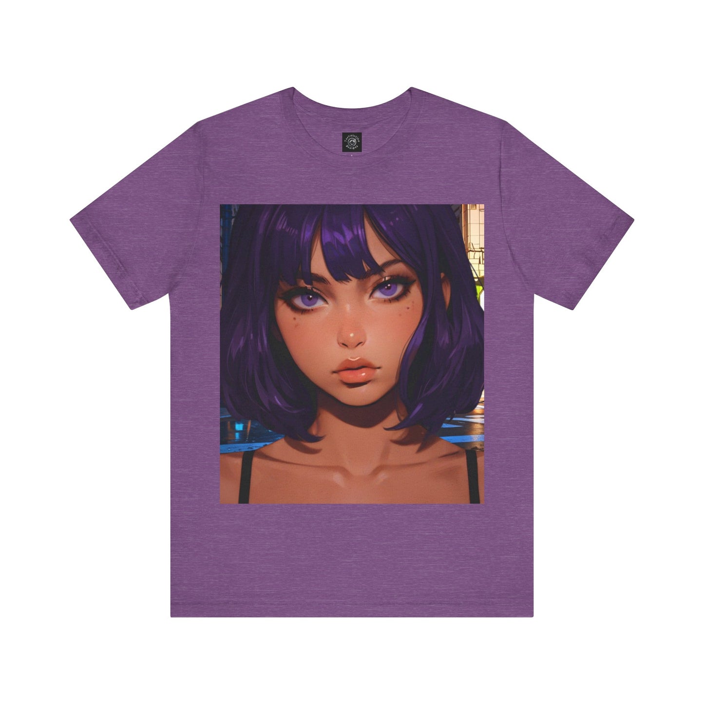 Extreme Close-Up | HD Graphic | Anime Style | Selfie | Purple Hair | Unisex | Men's | Women's | Tee | T-Shirt