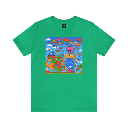 Abstraction | Abstract | Art | Colorful | Trendy | Graphic | Funny | UFO | Aliens | Tee | T-Shirt | Unisex | Men's | Women's |Short Sleeve