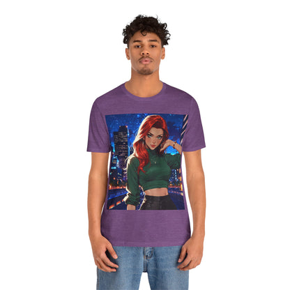 Always Up To No Good | Anime | City Girl | Red Head | Unisex | Men's | Women's | Tee | T-Shirt