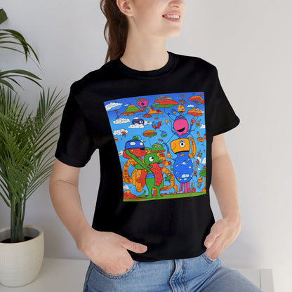 Abstraction | Abstract | Art | Colorful | Trendy | Graphic | Funny | UFO | Aliens | Tee | T-Shirt | Unisex | Men's | Women's |Short Sleeve