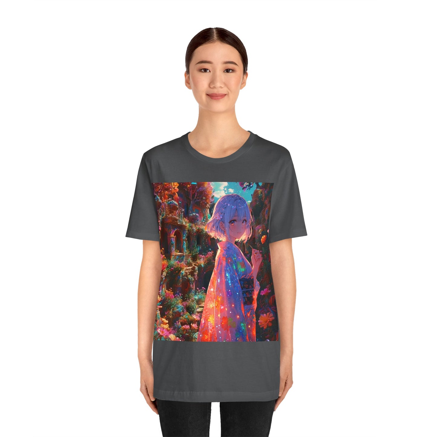 Floral Visions | HD Graphic| Anime | Pretty Girl | Unisex | Men's | Women's | Tee | T-Shirt