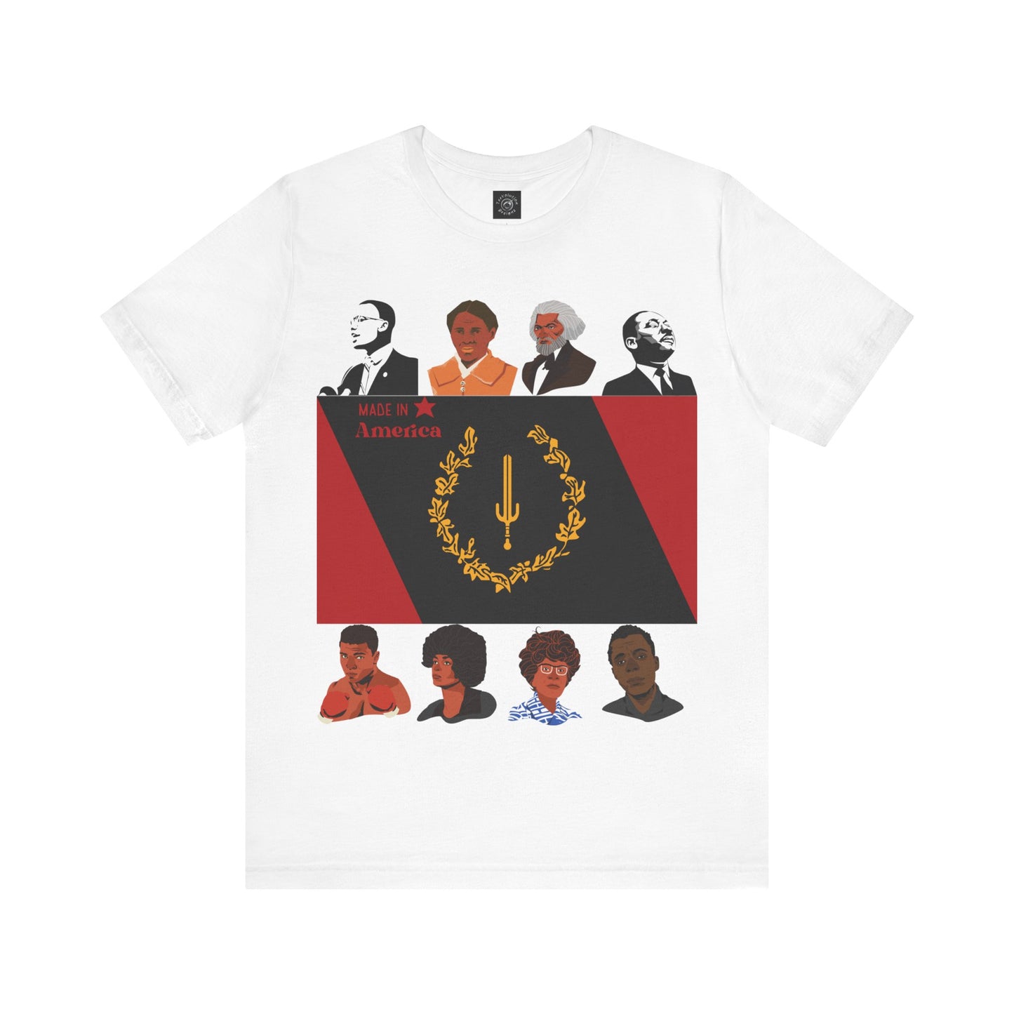 Made In America | African American Heritage Flag | Black History Month | Unisex | Men's | Women's | Tee | T-Shirt