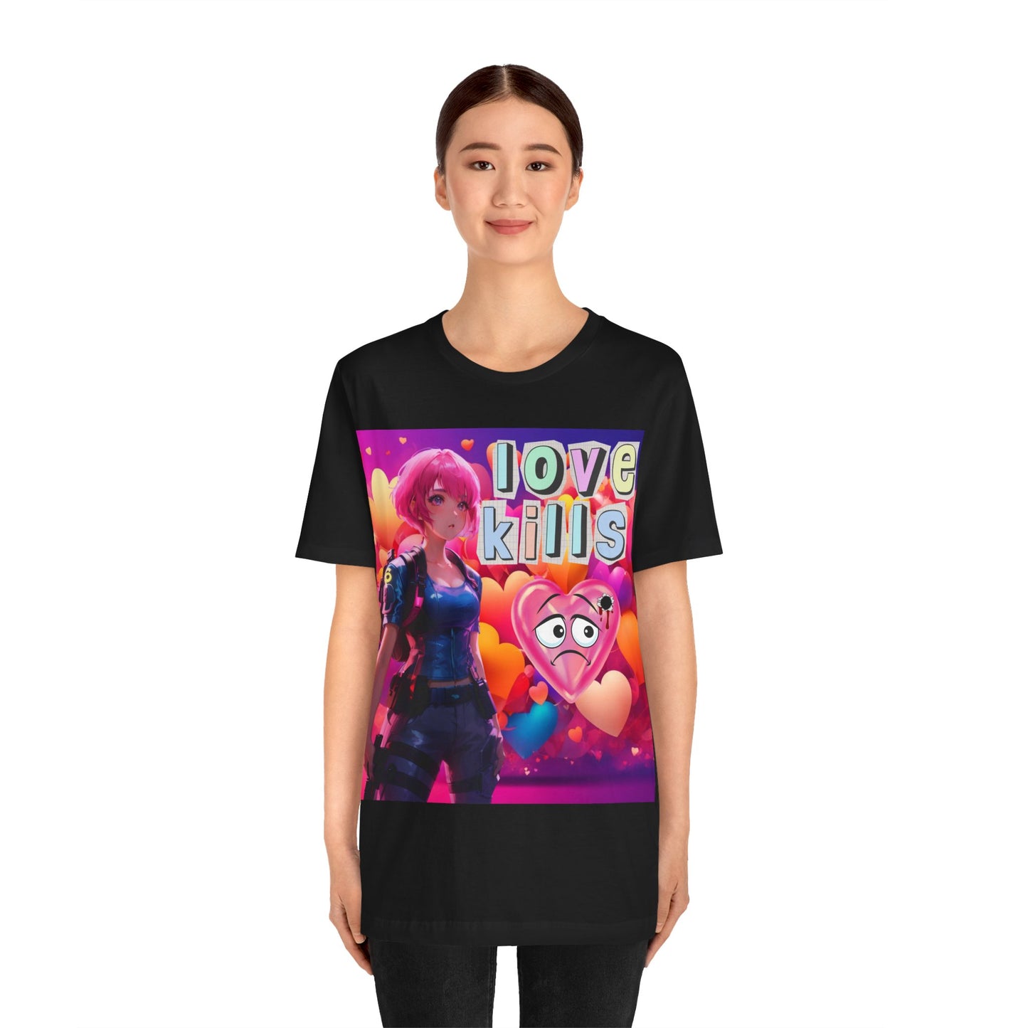 Love Kills | Cute | Anime | Hearts | Unisex | Men's | Women's | Tee | T-Shirt