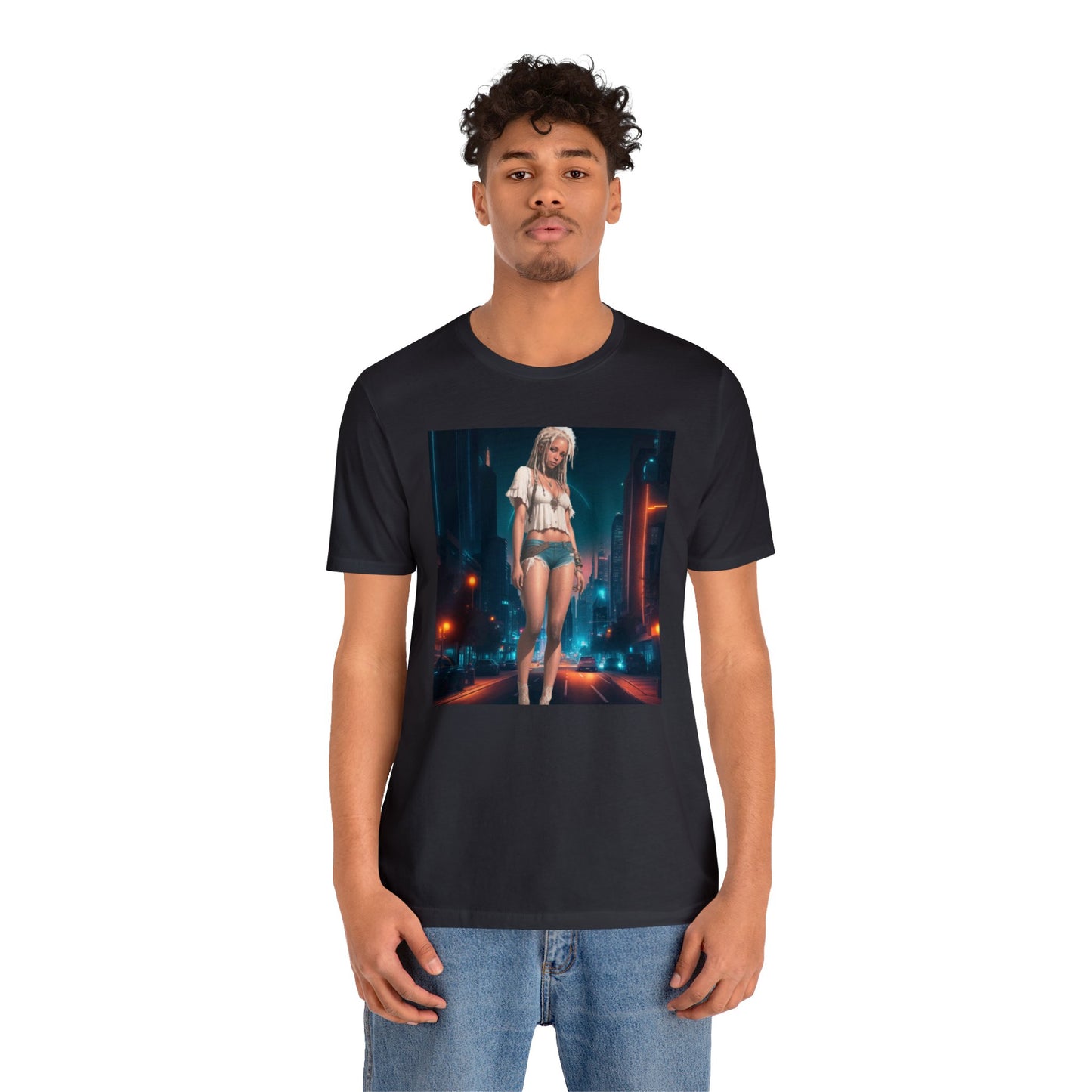 Night Shoot | Anime Gift | Fantasy Girl | City Lights | Sci Fi | Futuristic | HD Graphics | Unisex | Men's | Women's | Tee | T-Shirt