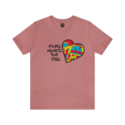 Young Hearts | Run Free | T-Shirt | Music Tee | Party Gift | Disco | Graffiti | House Music | Music Lovers | Fun | Unisex | Men's | Women's | HD Graphics | All Ages | Cool