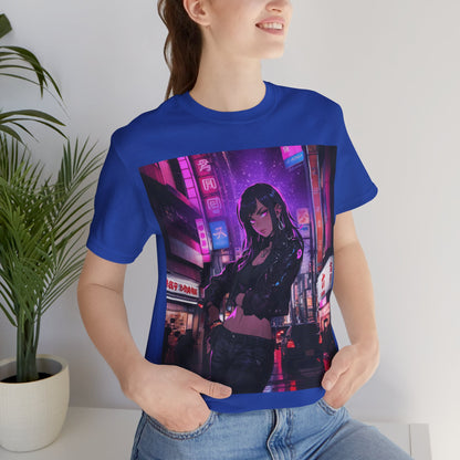 After Glow | HD Graphic | Anime | City | Pretty Girl | Neon Colors | Unisex | Men's | Women's | Tee | T-Shirt