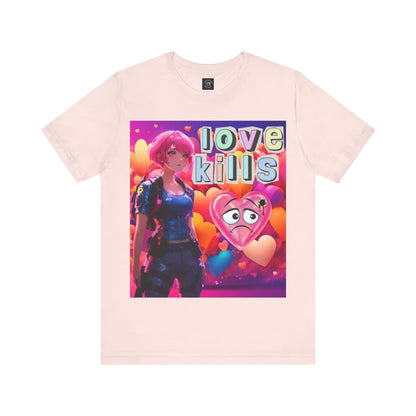 Love Kills | Cute | Anime | Hearts | Unisex | Men's | Women's | Tee | T-Shirt