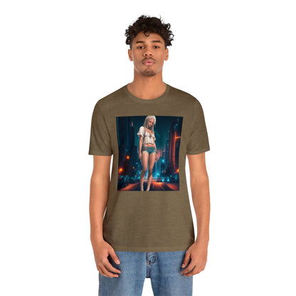 Night Shoot | Anime Gift | Fantasy Girl | City Lights | Sci Fi | Futuristic | HD Graphics | Unisex | Men's | Women's | Tee | T-Shirt