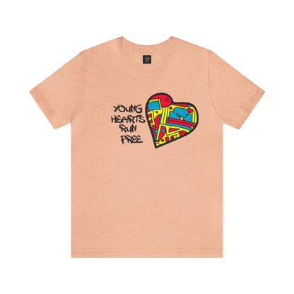 Young Hearts | Run Free | T-Shirt | Music Tee | Party Gift | Disco | Graffiti | House Music | Music Lovers | Fun | Unisex | Men's | Women's | HD Graphics | All Ages | Cool