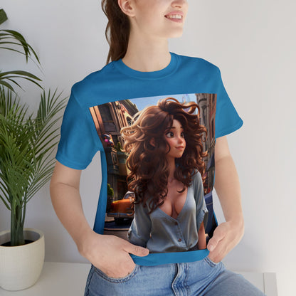 City Girl In A Digital World | Pixar Style Animation | Dream Girl | HD Graphic | Girl Power | Unisex | Men's | Women's | Tee | T-Shirt