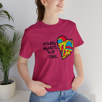 Young Hearts | Run Free | T-Shirt | Music Tee | Party Gift | Disco | Graffiti | House Music | Music Lovers | Fun | Unisex | Men's | Women's | HD Graphics | All Ages | Cool