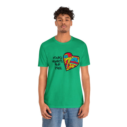 Young Hearts | Run Free | T-Shirt | Music Tee | Party Gift | Disco | Graffiti | House Music | Music Lovers | Fun | Unisex | Men's | Women's | HD Graphics | All Ages | Cool