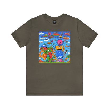 Abstraction | Abstract | Art | Colorful | Trendy | Graphic | Funny | UFO | Aliens | Tee | T-Shirt | Unisex | Men's | Women's |Short Sleeve