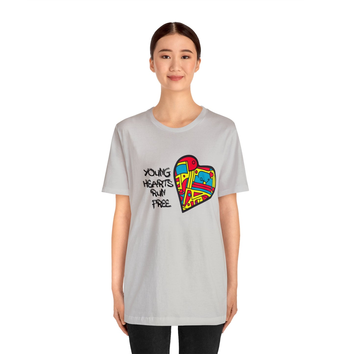 Young Hearts | Run Free | T-Shirt | Music Tee | Party Gift | Disco | Graffiti | House Music | Music Lovers | Fun | Unisex | Men's | Women's | HD Graphics | All Ages | Cool