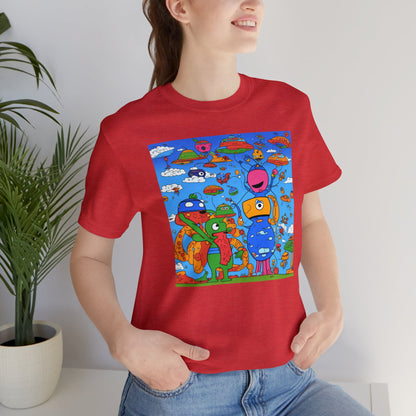 Abstraction | Abstract | Art | Colorful | Trendy | Graphic | Funny | UFO | Aliens | Tee | T-Shirt | Unisex | Men's | Women's |Short Sleeve