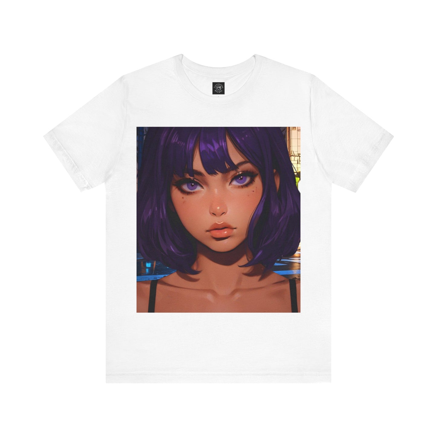 Extreme Close-Up | HD Graphic | Anime Style | Selfie | Purple Hair | Unisex | Men's | Women's | Tee | T-Shirt