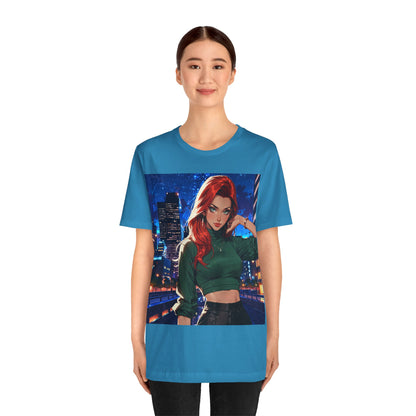 Always Up To No Good | Anime | City Girl | Red Head | Unisex | Men's | Women's | Tee | T-Shirt