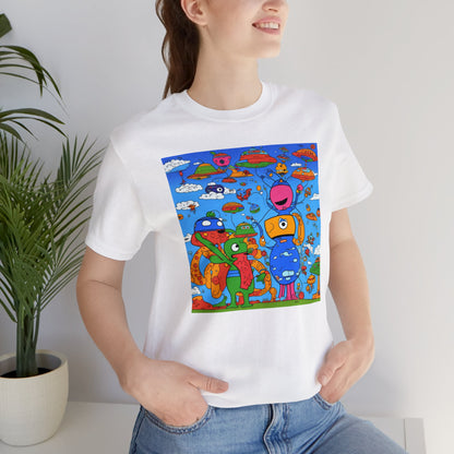 Abstraction | Abstract | Art | Colorful | Trendy | Graphic | Funny | UFO | Aliens | Tee | T-Shirt | Unisex | Men's | Women's |Short Sleeve