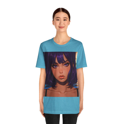 Extreme Close-Up | HD Graphic | Anime Style | Selfie | Purple Hair | Unisex | Men's | Women's | Tee | T-Shirt