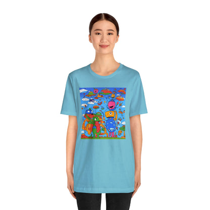 Abstraction | Abstract | Art | Colorful | Trendy | Graphic | Funny | UFO | Aliens | Tee | T-Shirt | Unisex | Men's | Women's |Short Sleeve