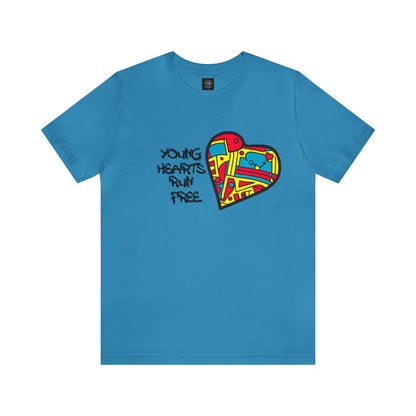 Young Hearts | Run Free | T-Shirt | Music Tee | Party Gift | Disco | Graffiti | House Music | Music Lovers | Fun | Unisex | Men's | Women's | HD Graphics | All Ages | Cool