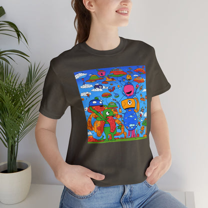 Abstraction | Abstract | Art | Colorful | Trendy | Graphic | Funny | UFO | Aliens | Tee | T-Shirt | Unisex | Men's | Women's |Short Sleeve