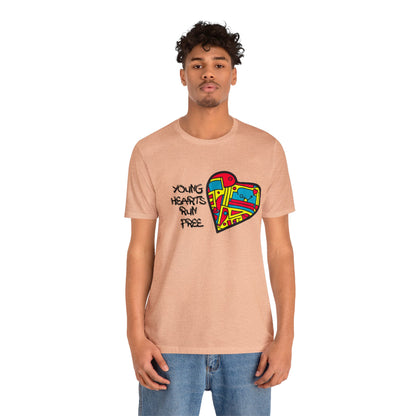 Young Hearts | Run Free | T-Shirt | Music Tee | Party Gift | Disco | Graffiti | House Music | Music Lovers | Fun | Unisex | Men's | Women's | HD Graphics | All Ages | Cool