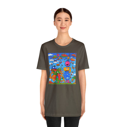 Abstraction | Abstract | Art | Colorful | Trendy | Graphic | Funny | UFO | Aliens | Tee | T-Shirt | Unisex | Men's | Women's |Short Sleeve