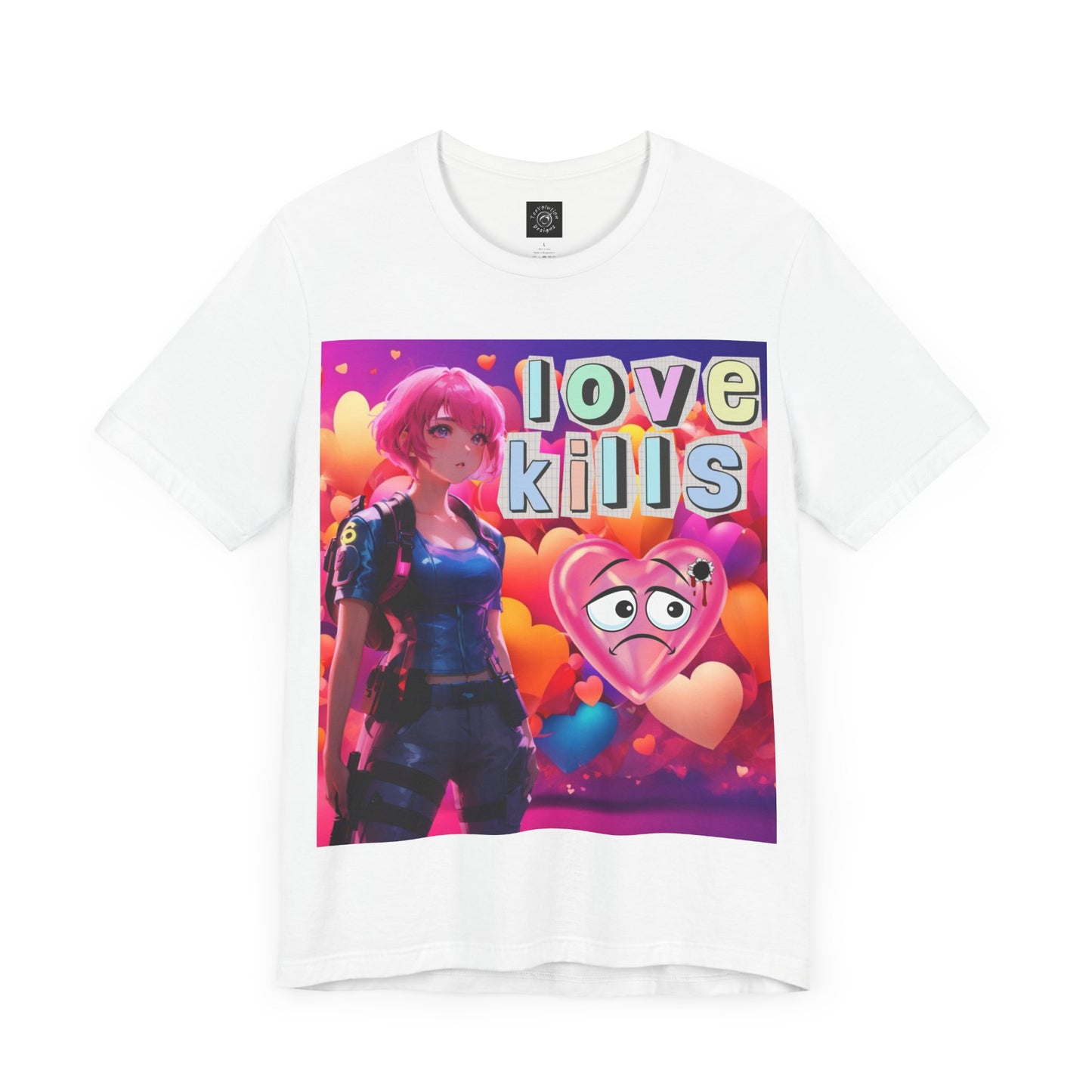 Love Kills | Cute | Anime | Hearts | Unisex | Men's | Women's | Tee | T-Shirt