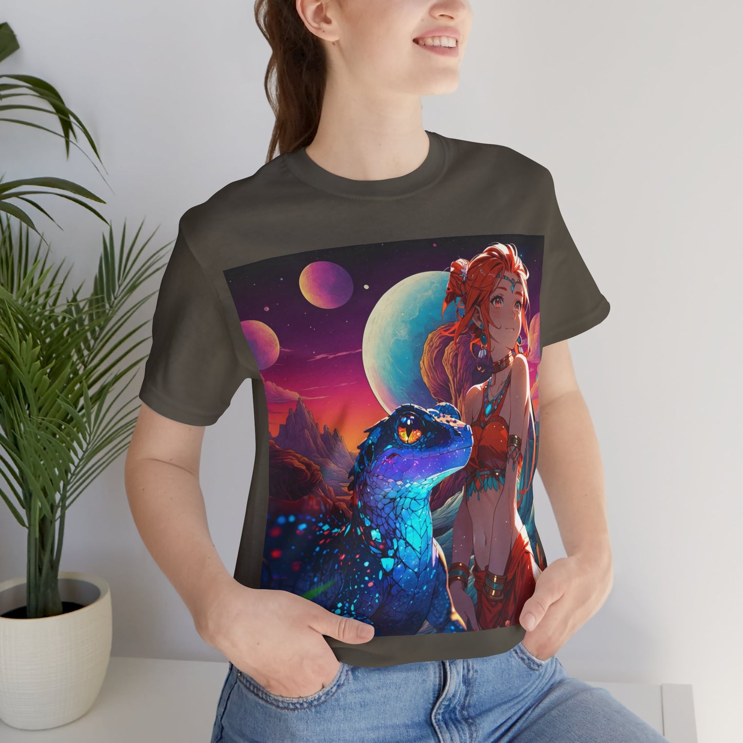 A Girl And Her 'Guana | Anime | Fantasy | Unisex | Men's | Women's | Tee | T-Shirt