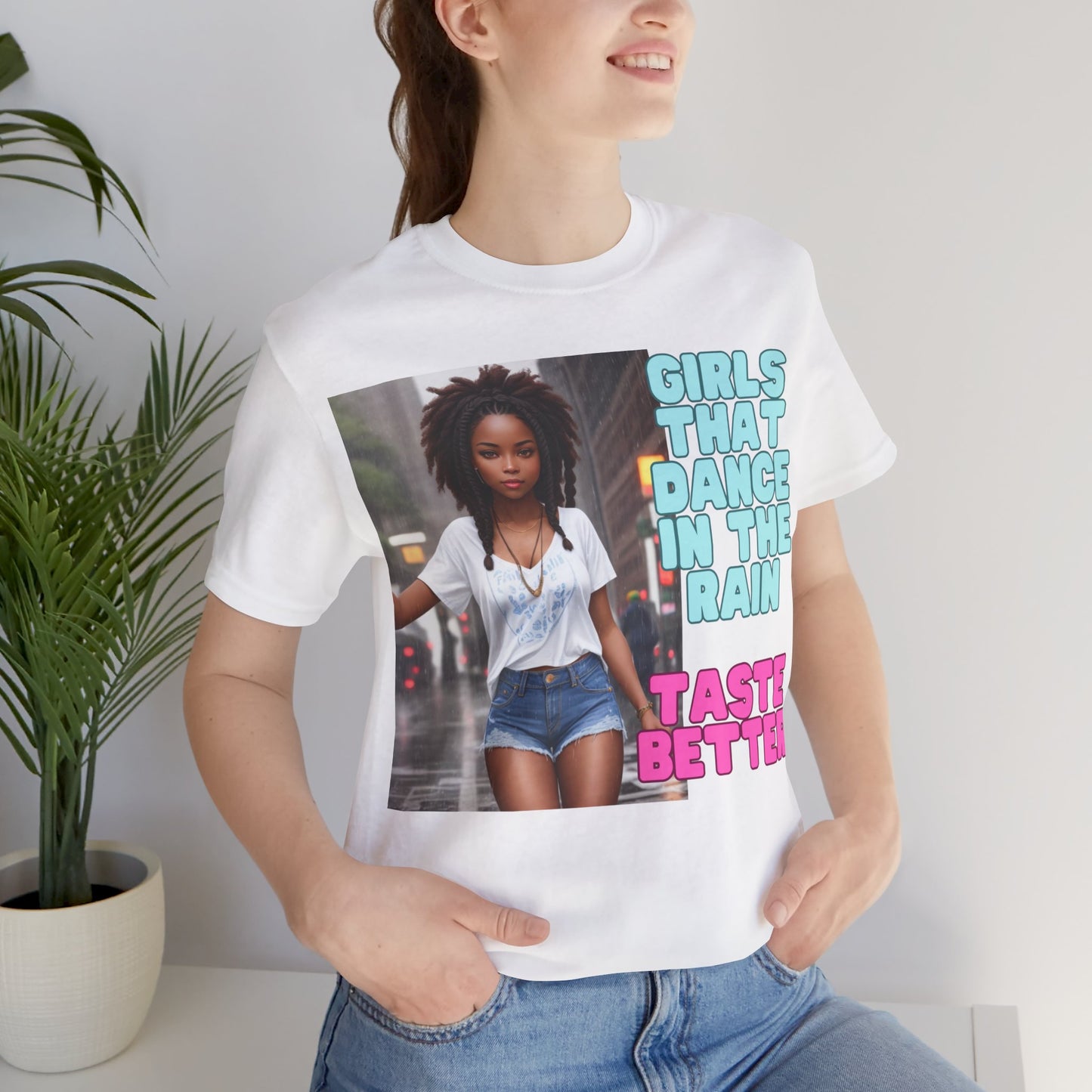 Rain Girl | Afrocentric | HD Graphic | Beautiful | Fantasy Girl | Nature Lovers | Unisex | Men's | Women's | Tee | T-Shirt