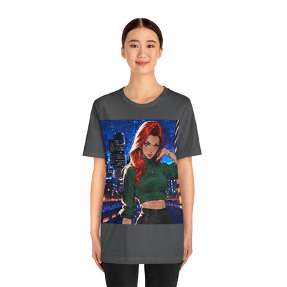 Always Up To No Good | Anime | City Girl | Red Head | Unisex | Men's | Women's | Tee | T-Shirt