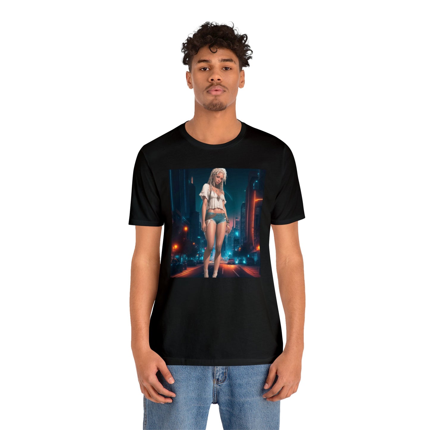 Night Shoot | Anime Gift | Fantasy Girl | City Lights | Sci Fi | Futuristic | HD Graphics | Unisex | Men's | Women's | Tee | T-Shirt