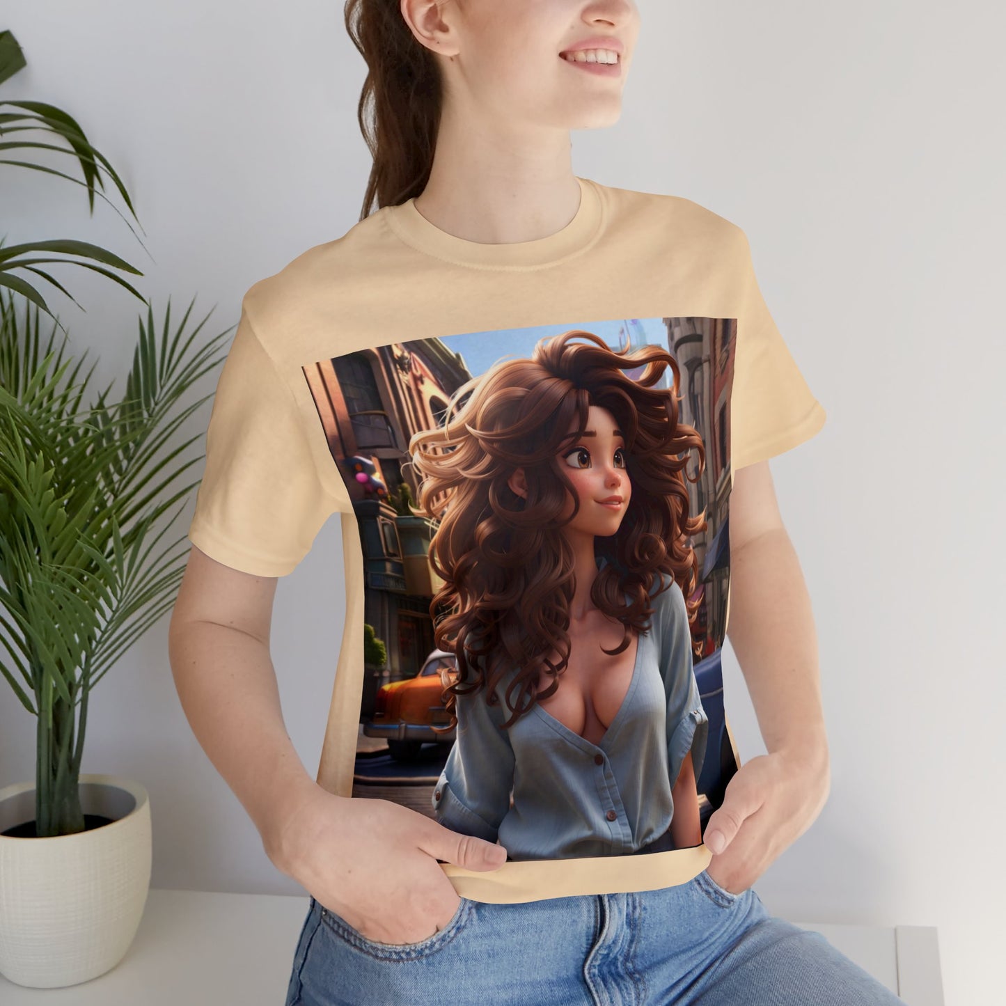 City Girl In A Digital World | Pixar Style Animation | Dream Girl | HD Graphic | Girl Power | Unisex | Men's | Women's | Tee | T-Shirt