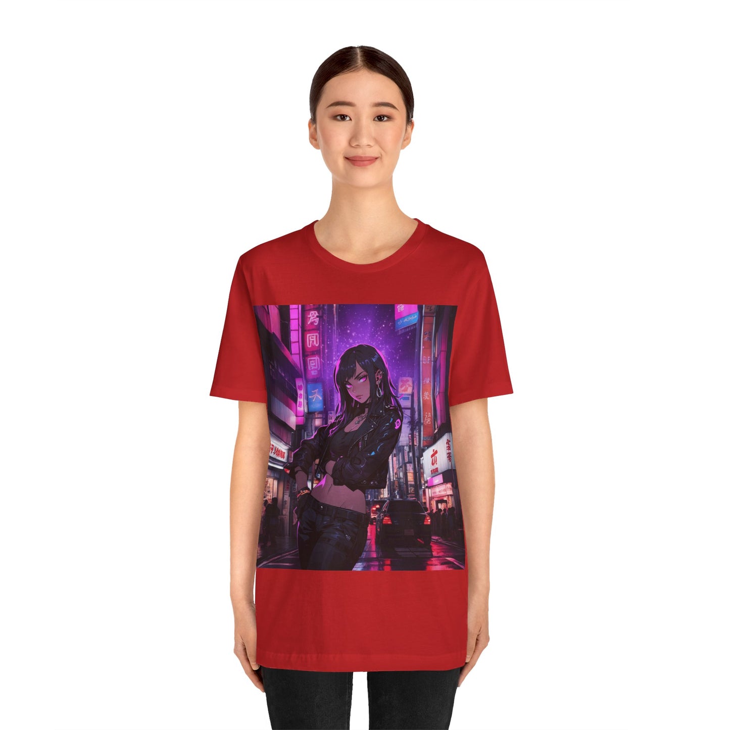 After Glow | HD Graphic | Anime | City | Pretty Girl | Neon Colors | Unisex | Men's | Women's | Tee | T-Shirt