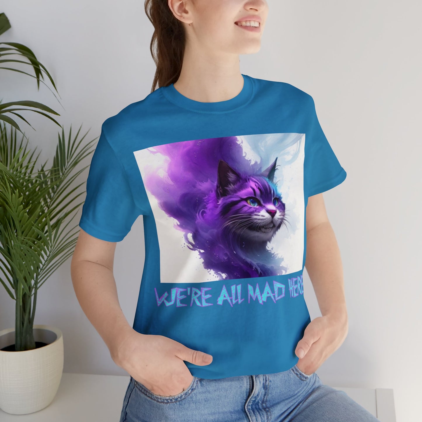 Cheshire Cat | We're All Mad Here | Alice Through The Looking Glass | Alice In Wonderland | Louis Carroll | Unisex | Men's | Women's | Tee | T-Shirt