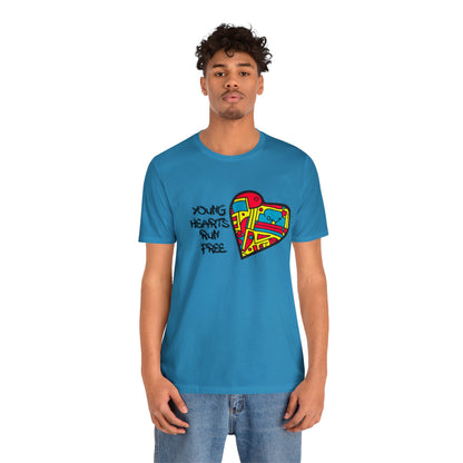 Young Hearts | Run Free | T-Shirt | Music Tee | Party Gift | Disco | Graffiti | House Music | Music Lovers | Fun | Unisex | Men's | Women's | HD Graphics | All Ages | Cool