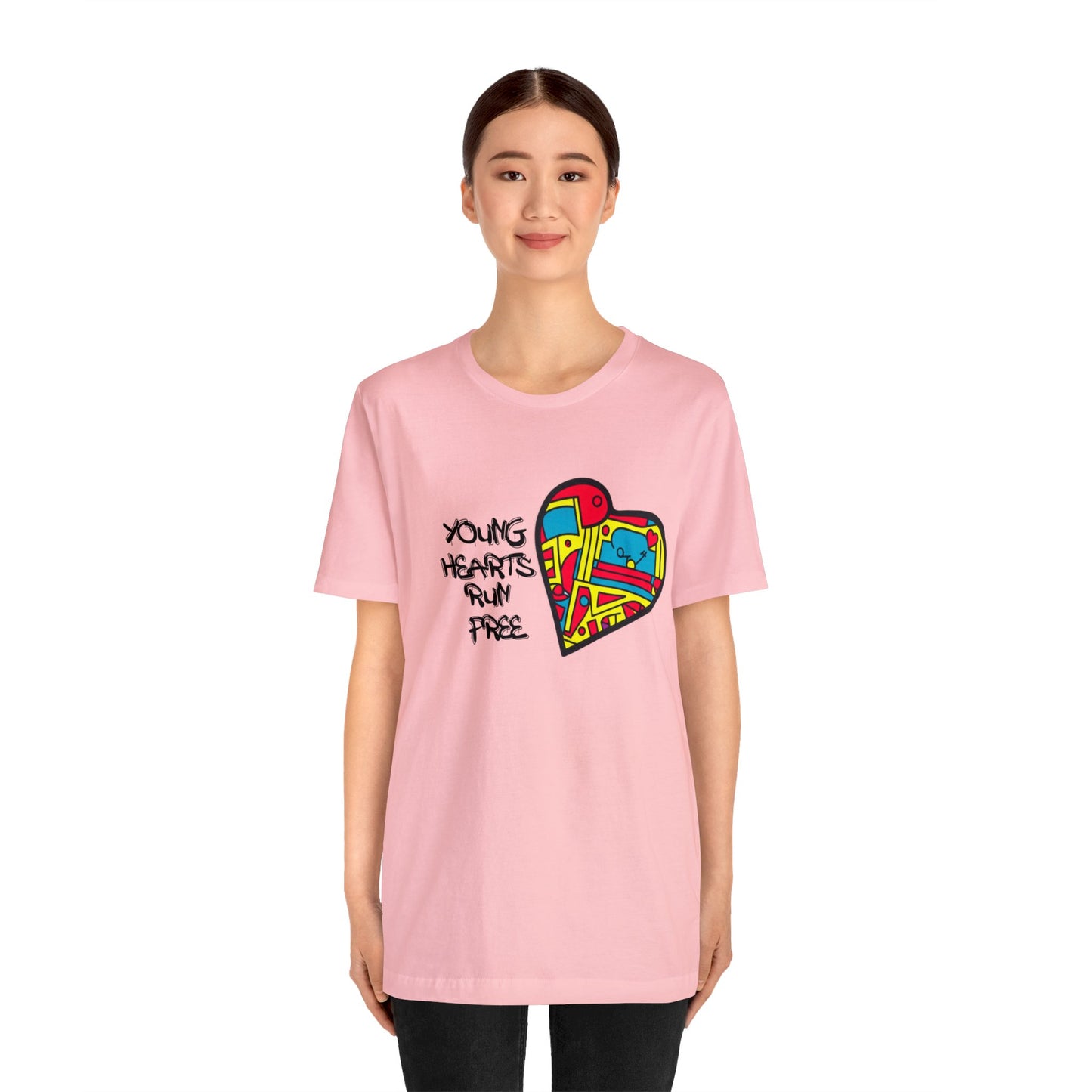 Young Hearts | Run Free | T-Shirt | Music Tee | Party Gift | Disco | Graffiti | House Music | Music Lovers | Fun | Unisex | Men's | Women's | HD Graphics | All Ages | Cool