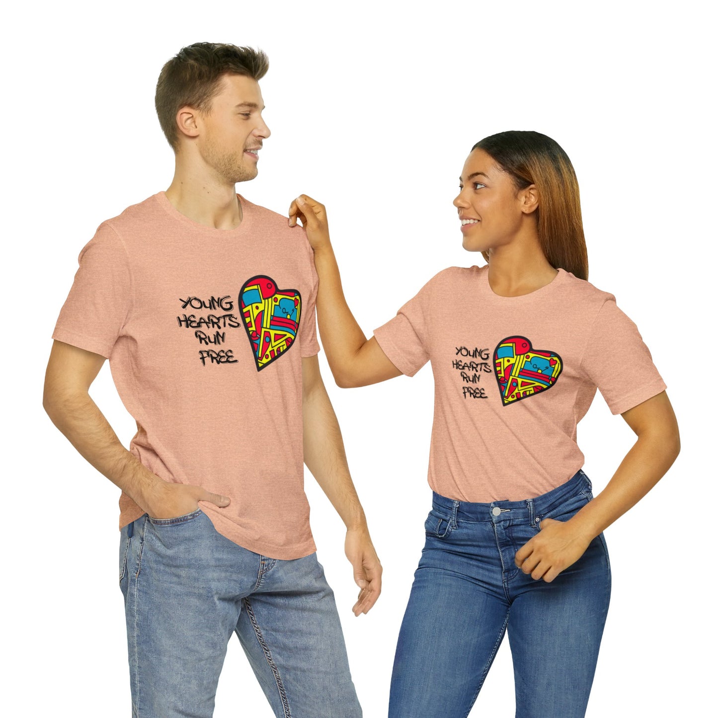 Young Hearts | Run Free | T-Shirt | Music Tee | Party Gift | Disco | Graffiti | House Music | Music Lovers | Fun | Unisex | Men's | Women's | HD Graphics | All Ages | Cool