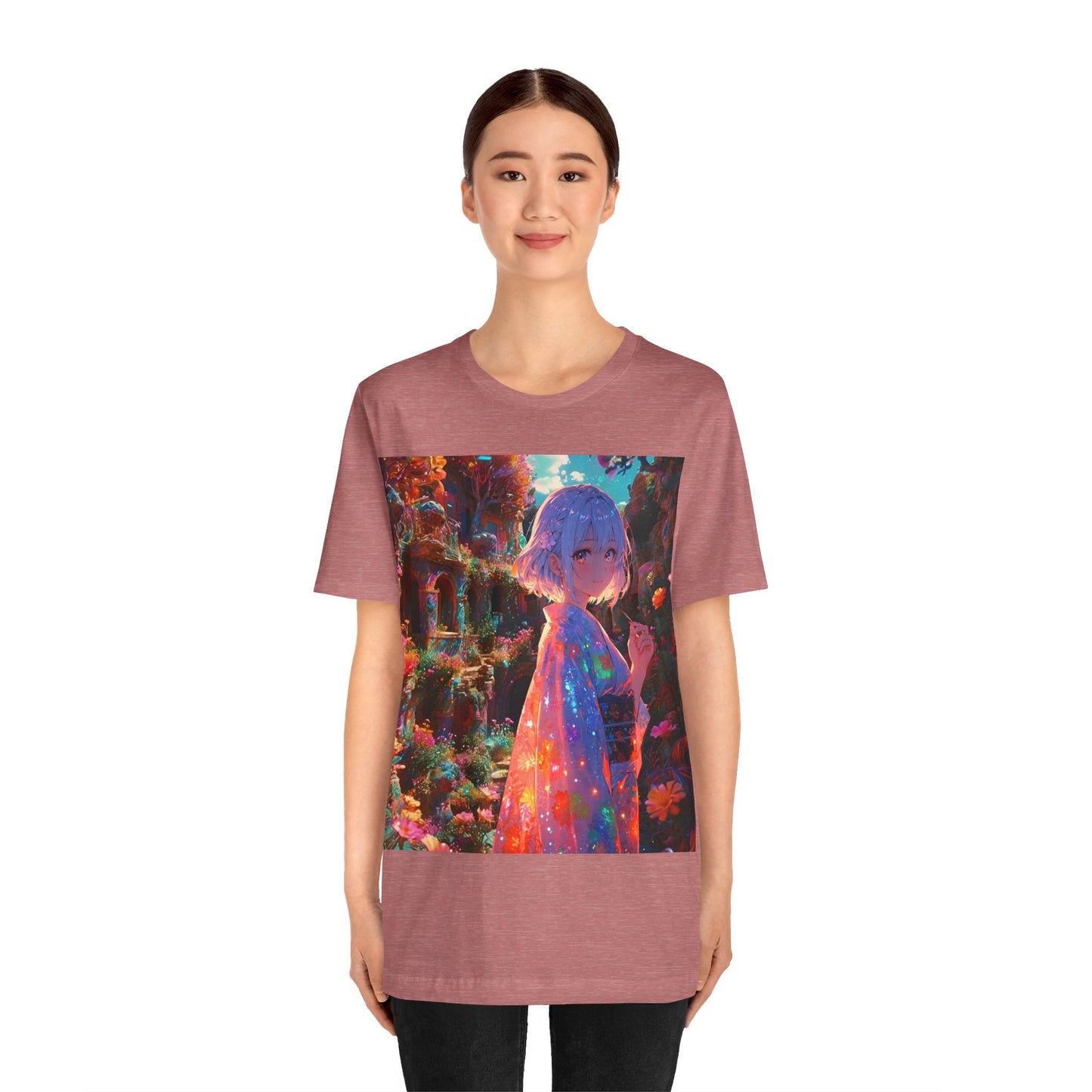 Floral Visions | HD Graphic| Anime | Pretty Girl | Unisex | Men's | Women's | Tee | T-Shirt