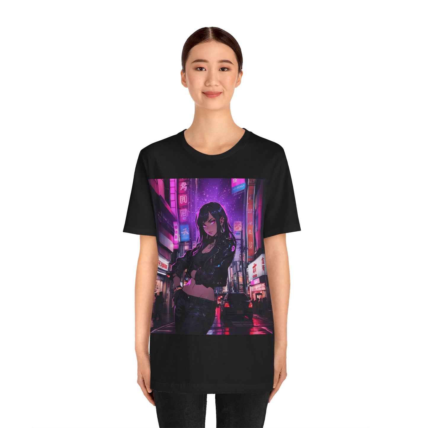 After Glow | HD Graphic | Anime | City | Pretty Girl | Neon Colors | Unisex | Men's | Women's | Tee | T-Shirt