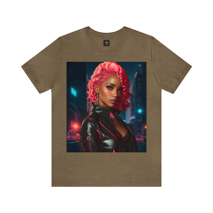 Pink Panthress | Anime Gift | Fantasy Girl | City Lights | Sci Fi | Futuristic | HD Graphics | Unisex | Men's | Women's | Tee | T-Shirt