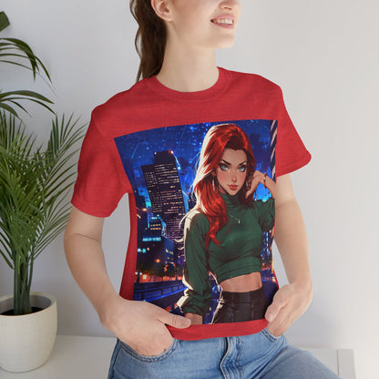 Always Up To No Good | Anime | City Girl | Red Head | Unisex | Men's | Women's | Tee | T-Shirt